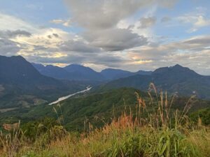 Mountain and Mekong in Laos